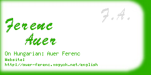 ferenc auer business card